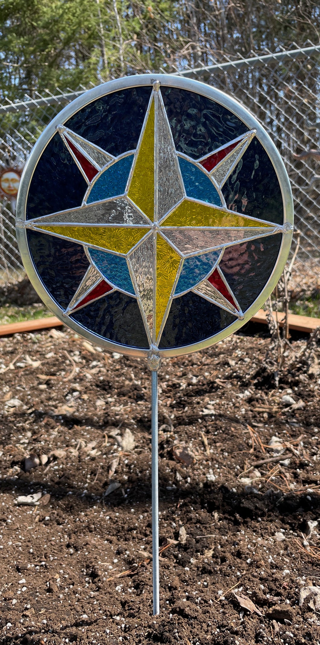 Mariner's Compass Garden Stake